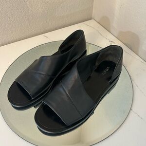 Vince Black Leather Flats